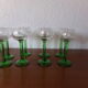 Crystal liqueur glass green foot grape pattern