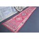 Vintage Turkish Oushak Handmade Wool Cotton Pink Runner Rug 81x337