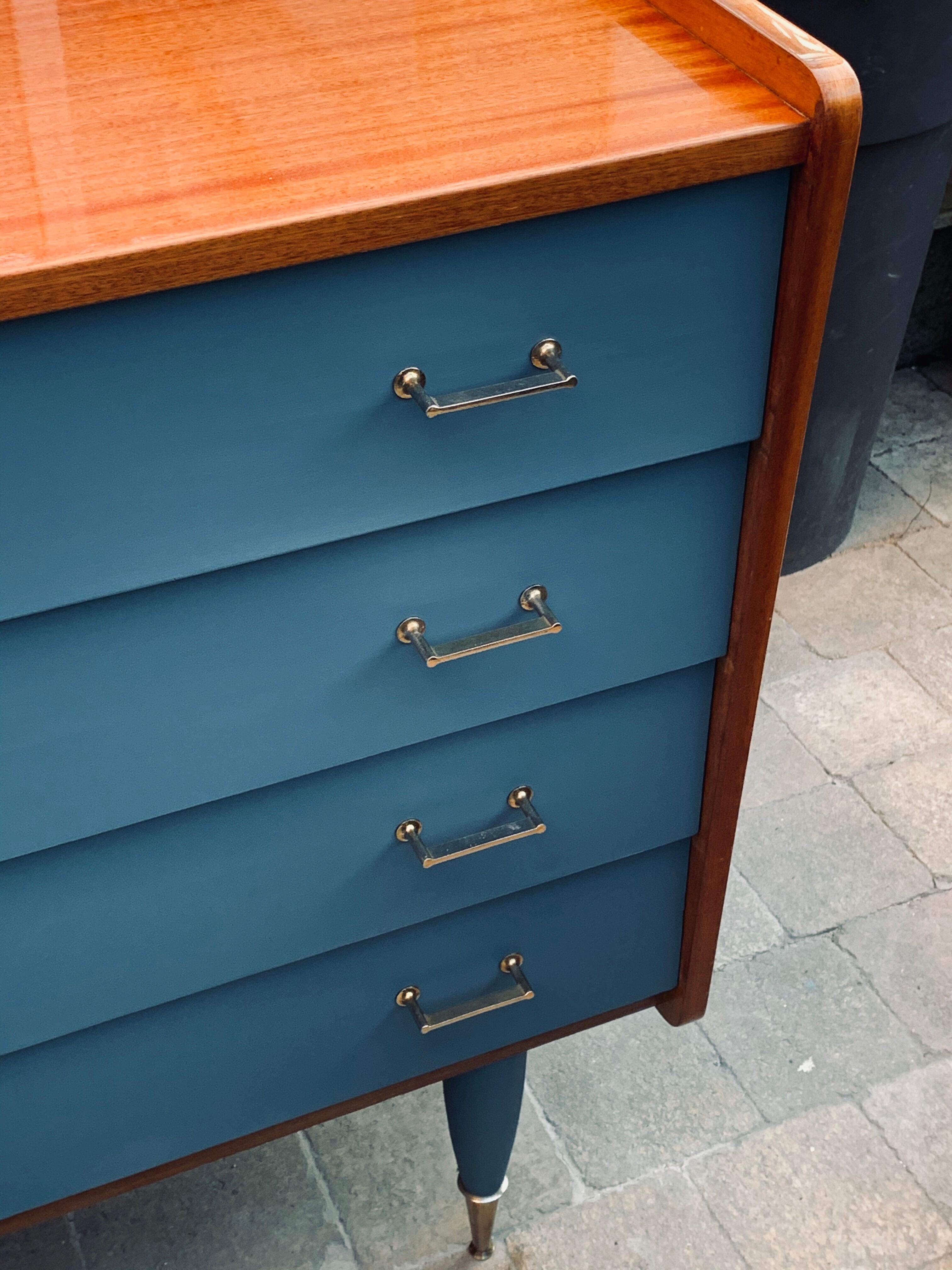 Grey blue vintage dresser