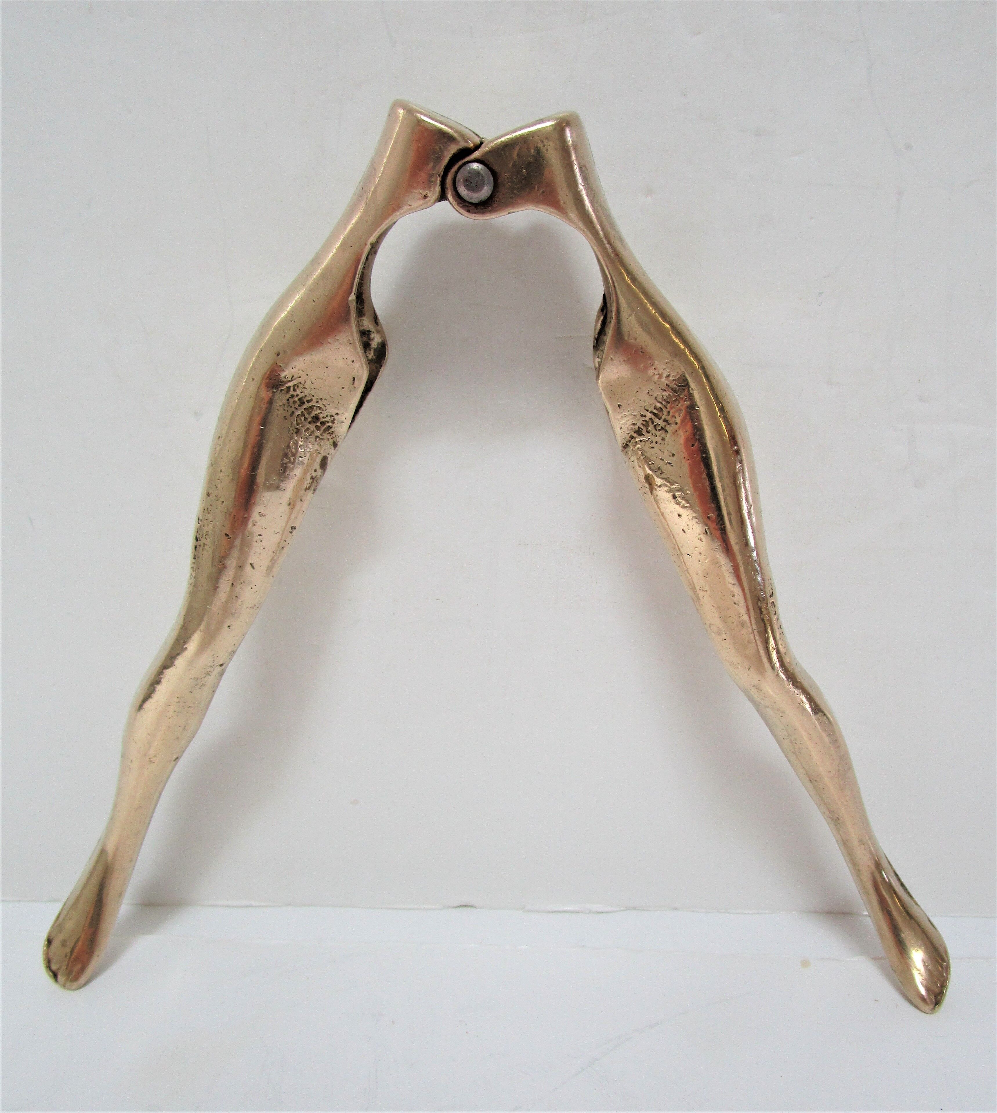 Massive brass anthropomorphic nutcracker vintage woman legs