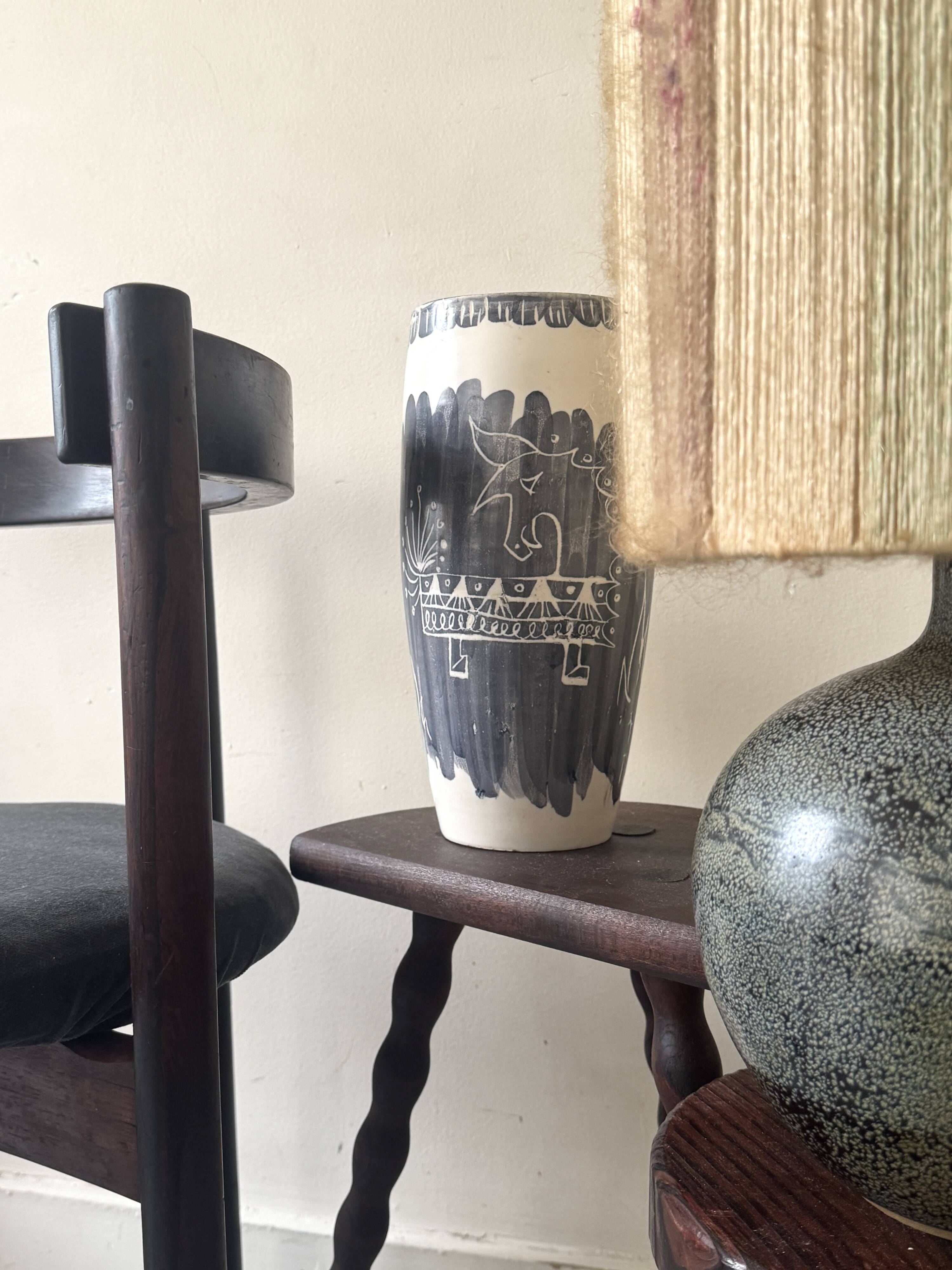 Table lamp in ceramic by Annie Maume and Robert Héraud, La Borne 1950.