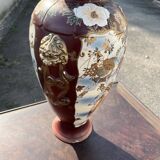 Large Japanese Satsuma vase with samurai decor, 49 cm