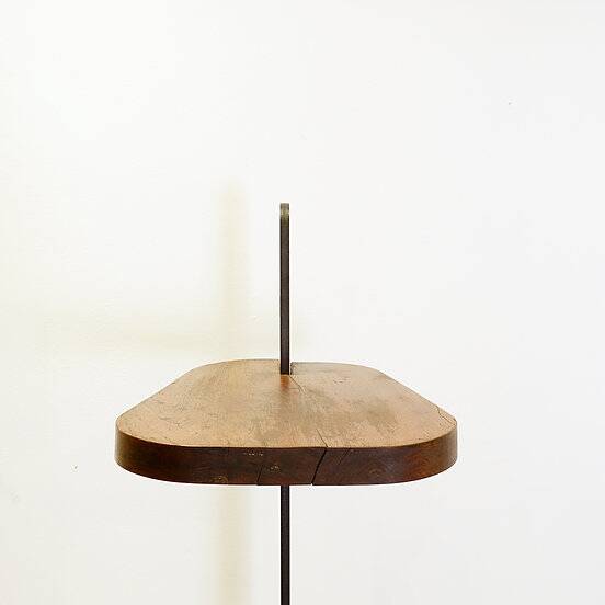 Metal and wood pedestal