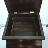 Old stepladder or English mahogany library foot walk