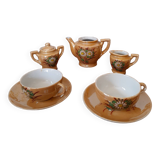 Miniature painted flower porcelain service - dinette