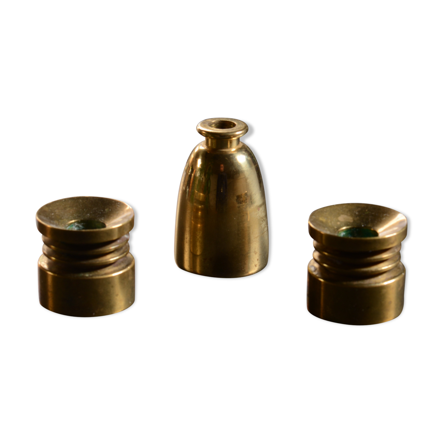 3 brass candlesticks by Hans Agne Jakobsson, Suede circa 1960