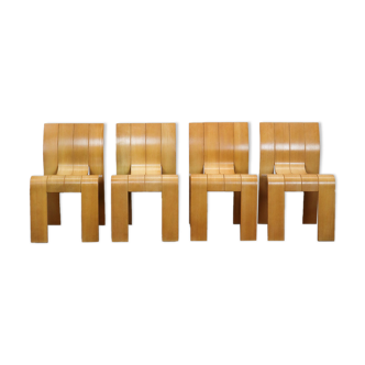 Strip chairs by Gijs Bakker for Castelijn in beech