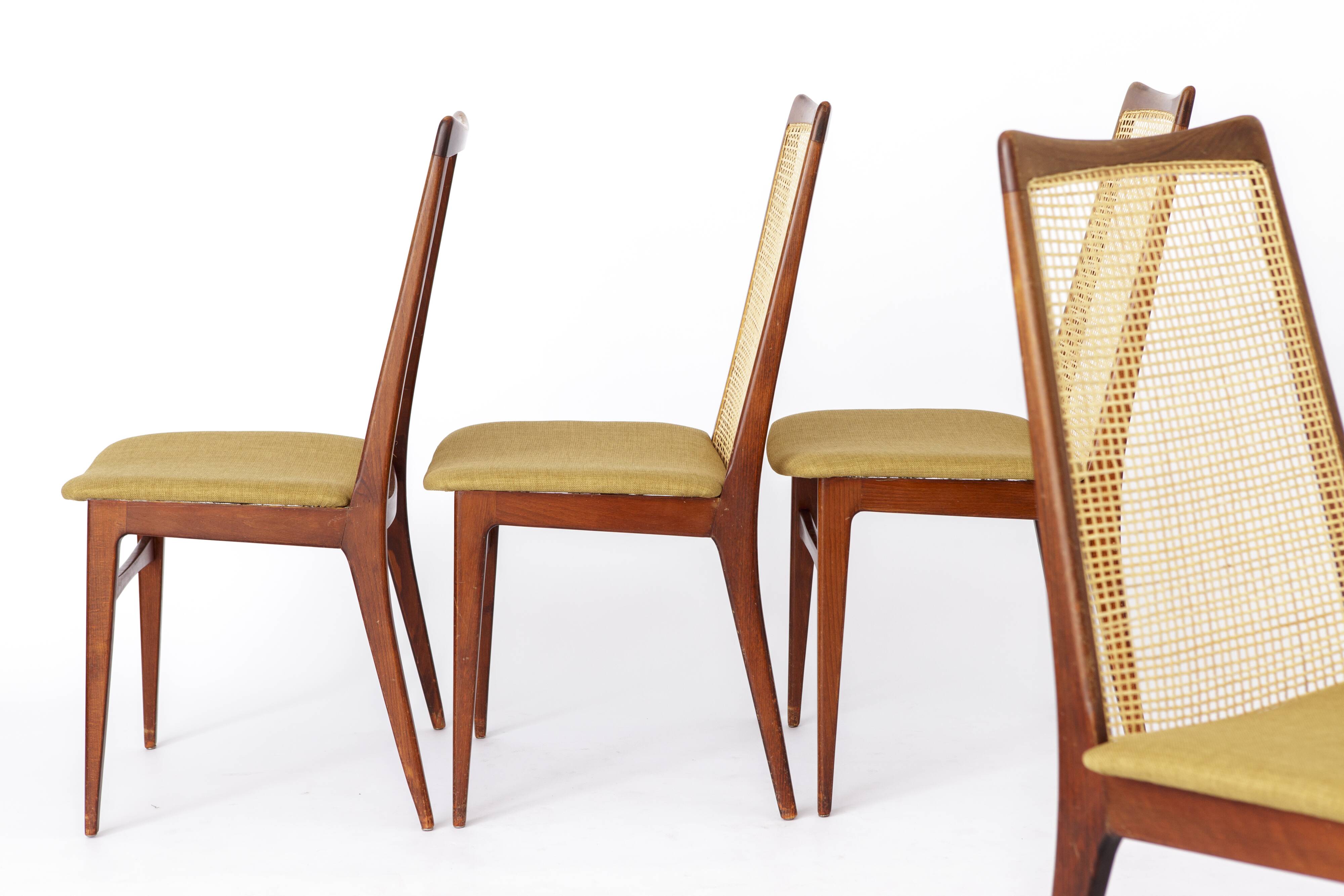 Set 4 Dining Chairs 1960s by Wilhelm Benze GmbH, Germany