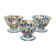 Set of three blue Murano glasses, ice cream bowls, Italy, Europe, 2000s