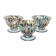 Set of three blue Murano glasses, ice cream bowls, Italy, Europe, 2000s