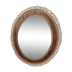Rattan and wood shape oval vintage mirror 43x50cm