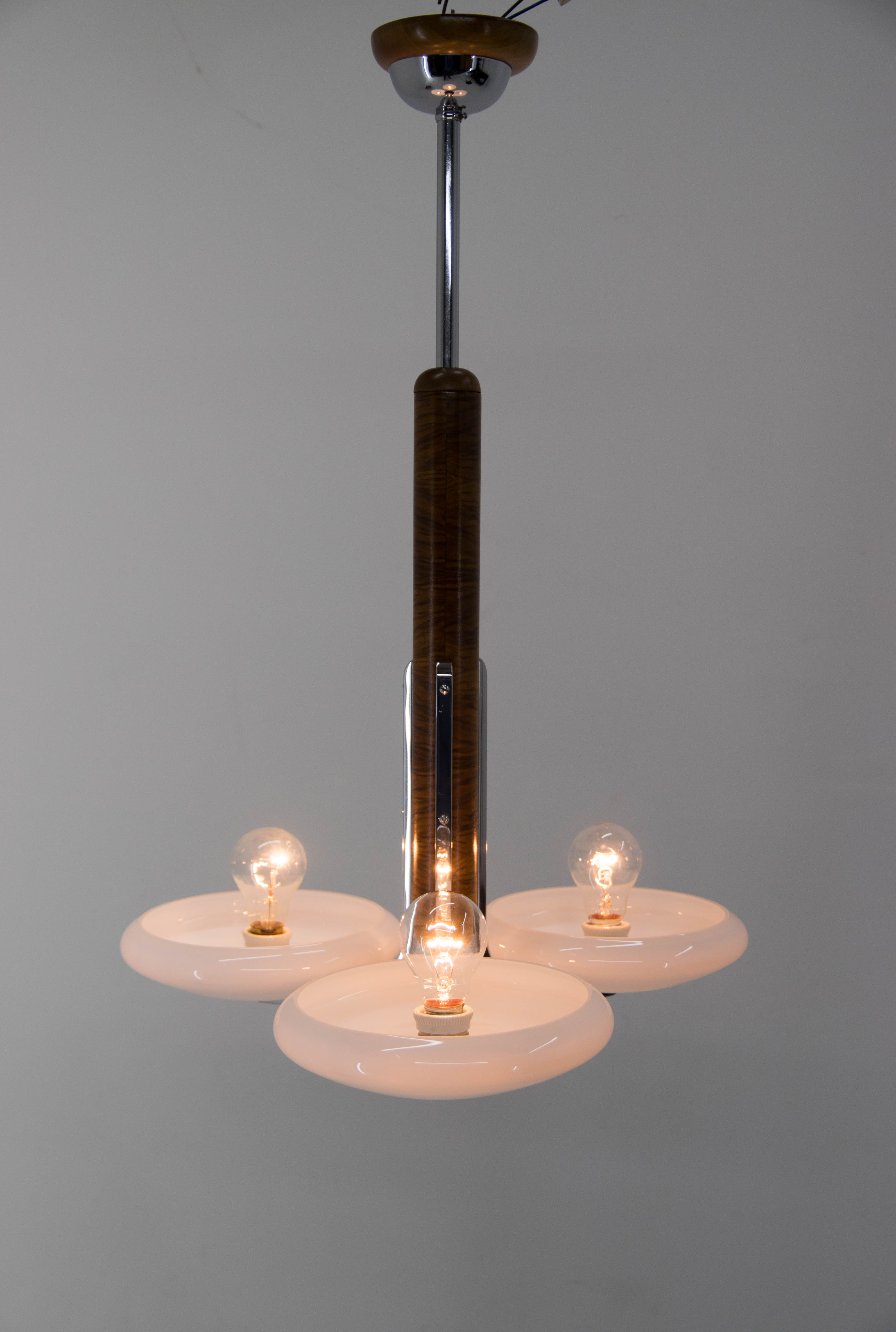 Art Deco or Bauhaus Chandelier by Jindrich Halabala for UP zavody, 1930s