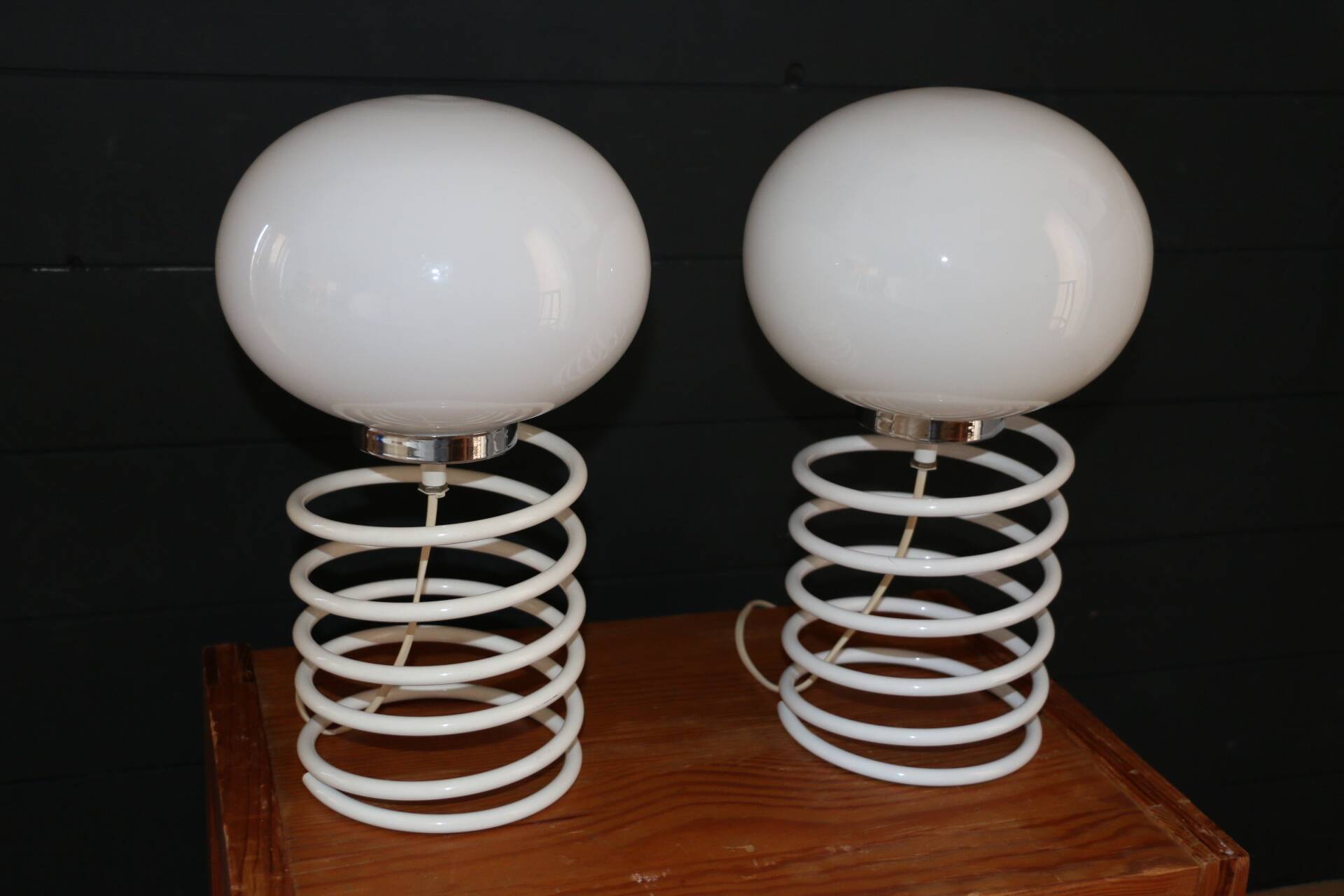 Pair of ingo maurer "spring" lamps