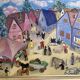 Huile sur toile « le marché au village »