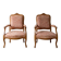 Pair of cabriolet armchairs in Louis XV style in light walnut.