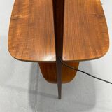 Lampadaire Art Déco avec verre laiteux et table d'appoint, Thonet, années 1950 – Czechos