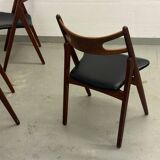 4x Teak Dining Chairs Hans J. Wegner CH29 Sawbuck