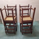 4 chaises rotin & bois
