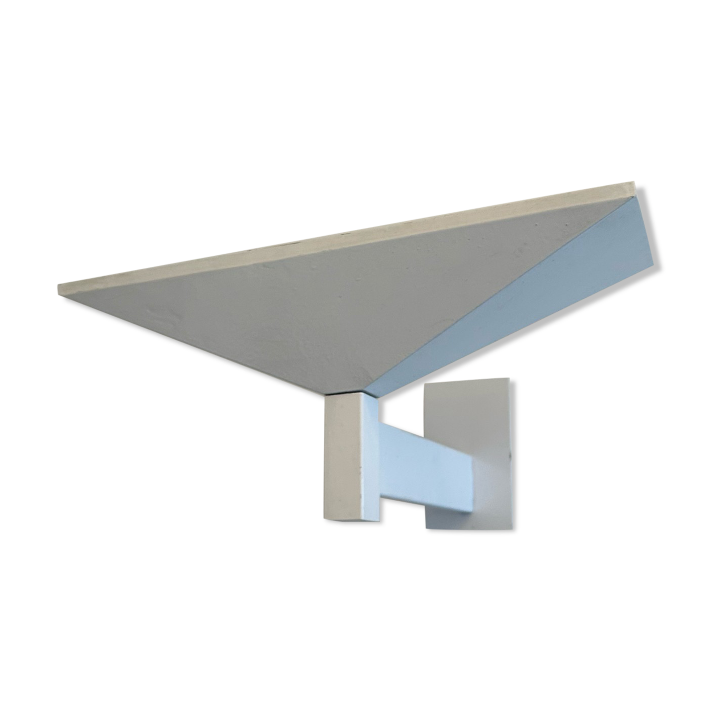 Modernist vintage Disderot wall lamp, white lacquered metal, Glass and Light 1970