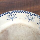 Footed dish or compotier with checkerboard decoration by Creil Montereau