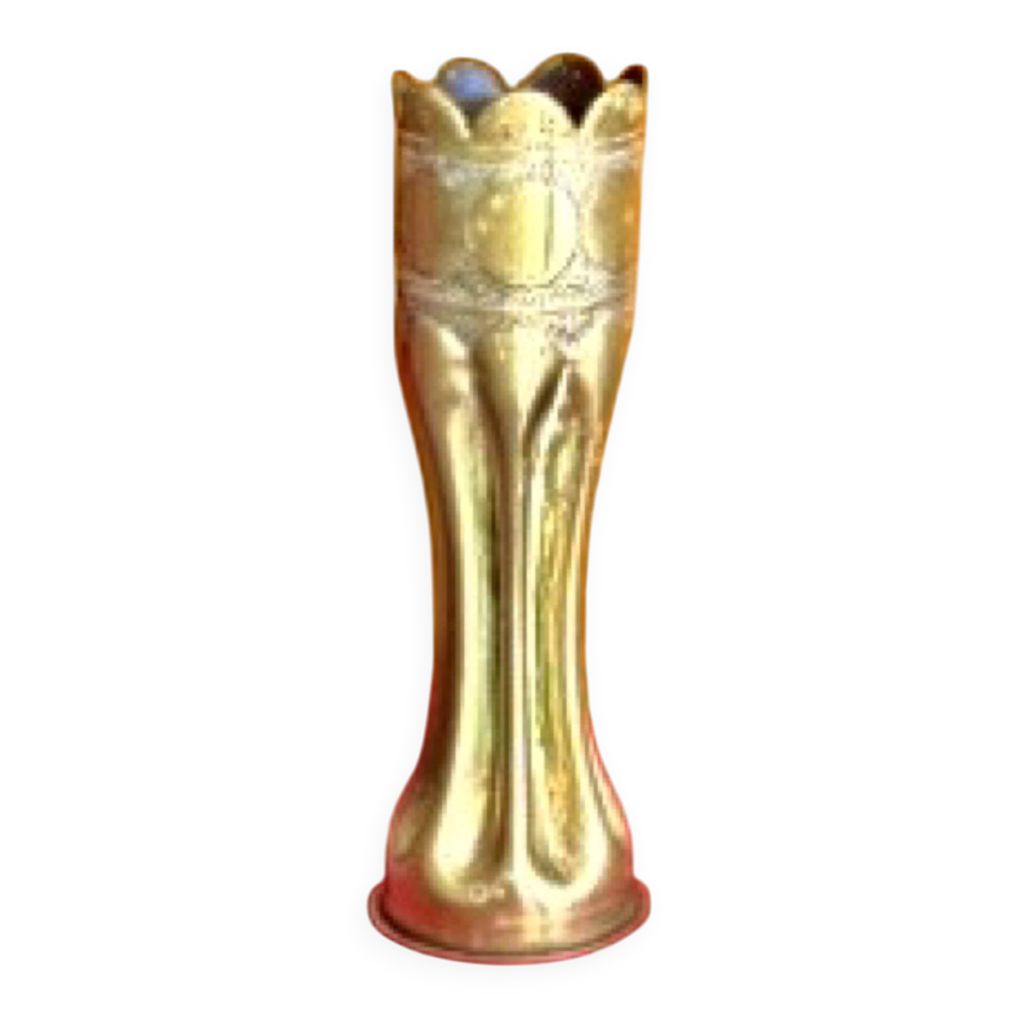 Handmade shell vase brass World War