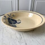 Round dish hollow blue flowers Saint-Amand years 30-40