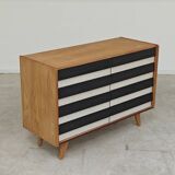 Wooden commode U 453 black and white by Jiri Jiroutek for Intérier Praha