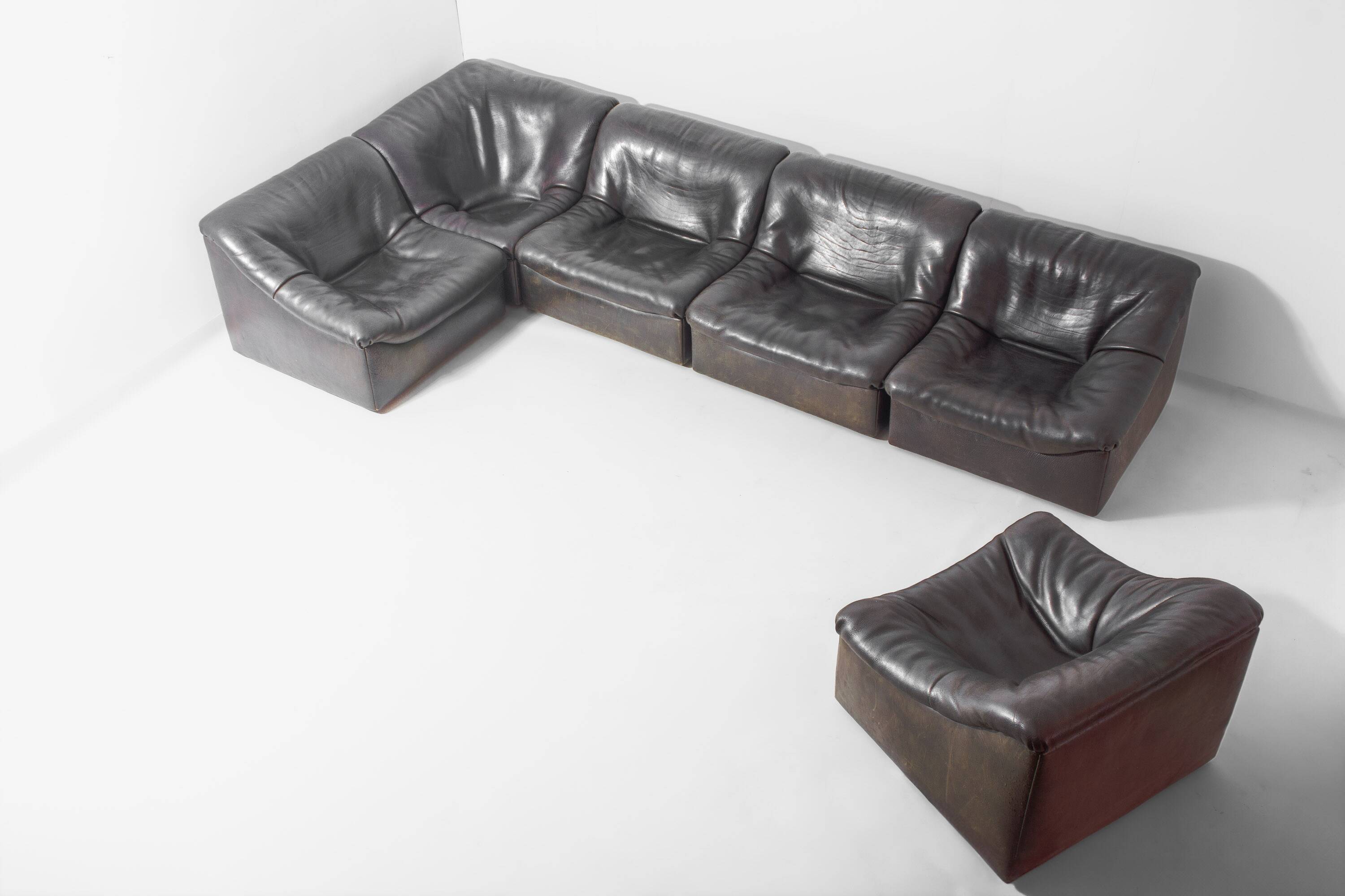 Large De Sede 'DS-46' Modular Sofa with armchair, Switzerland 1970s