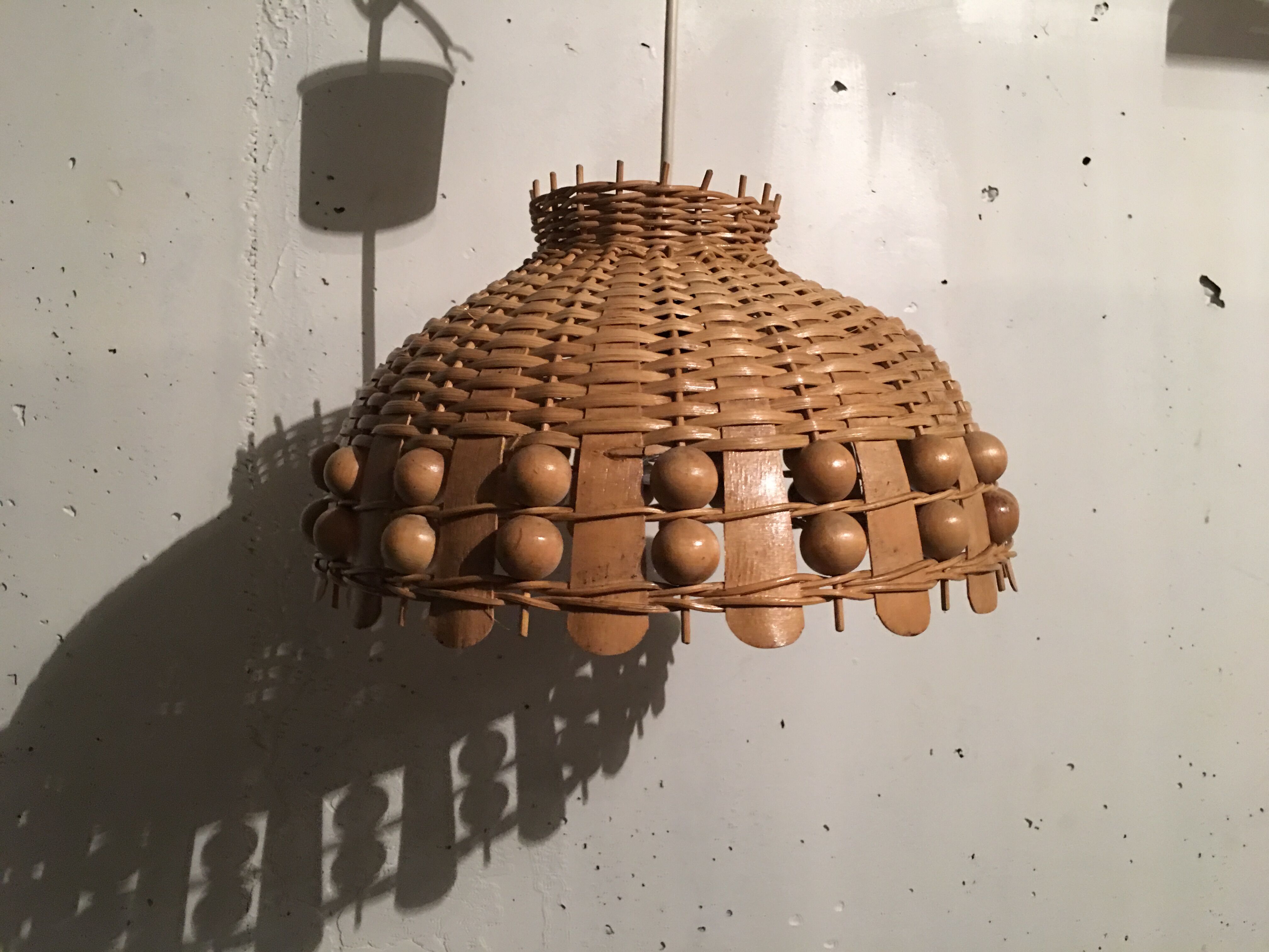 Hanging lamp 60s rattan