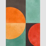 4 Colorful Geometric Art Prints