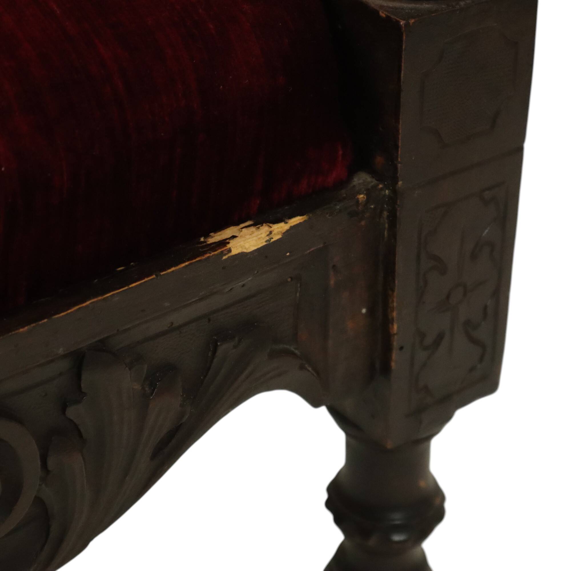 Antique Italian Oak Corner Chair Renaissance Style