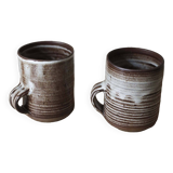 Paire de tasses en grès émaillé Roger Jacques Puisaye