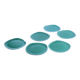 Set of 6 small vintage green plates from Sarreguemines.