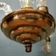 Small Venetian chandelier, three-burner twisted blown glass 1950s - Brass, Glass