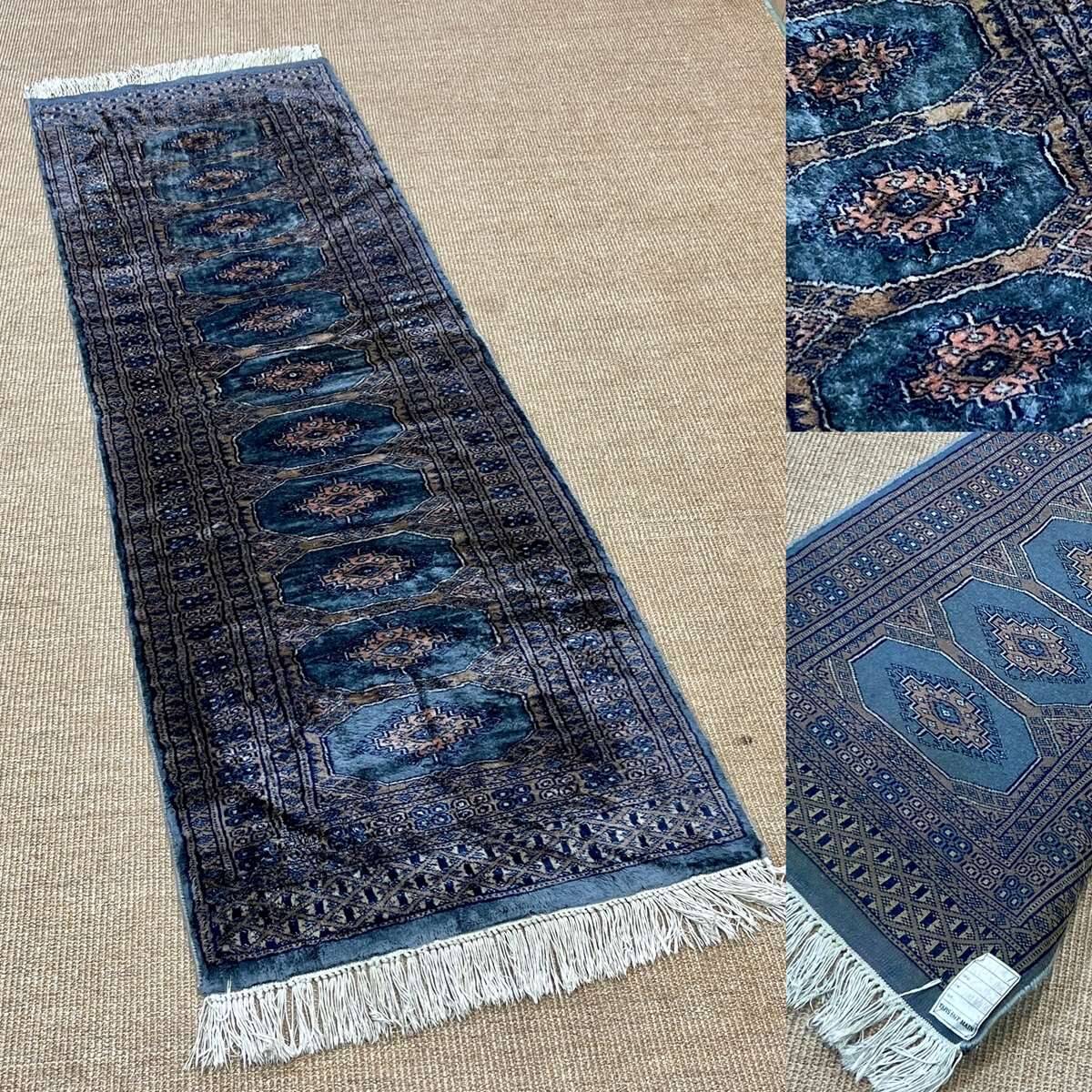 Pakistani handmade wool and silk rug - 1m85x63cm