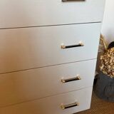Vintage white chest of drawers with compass feet