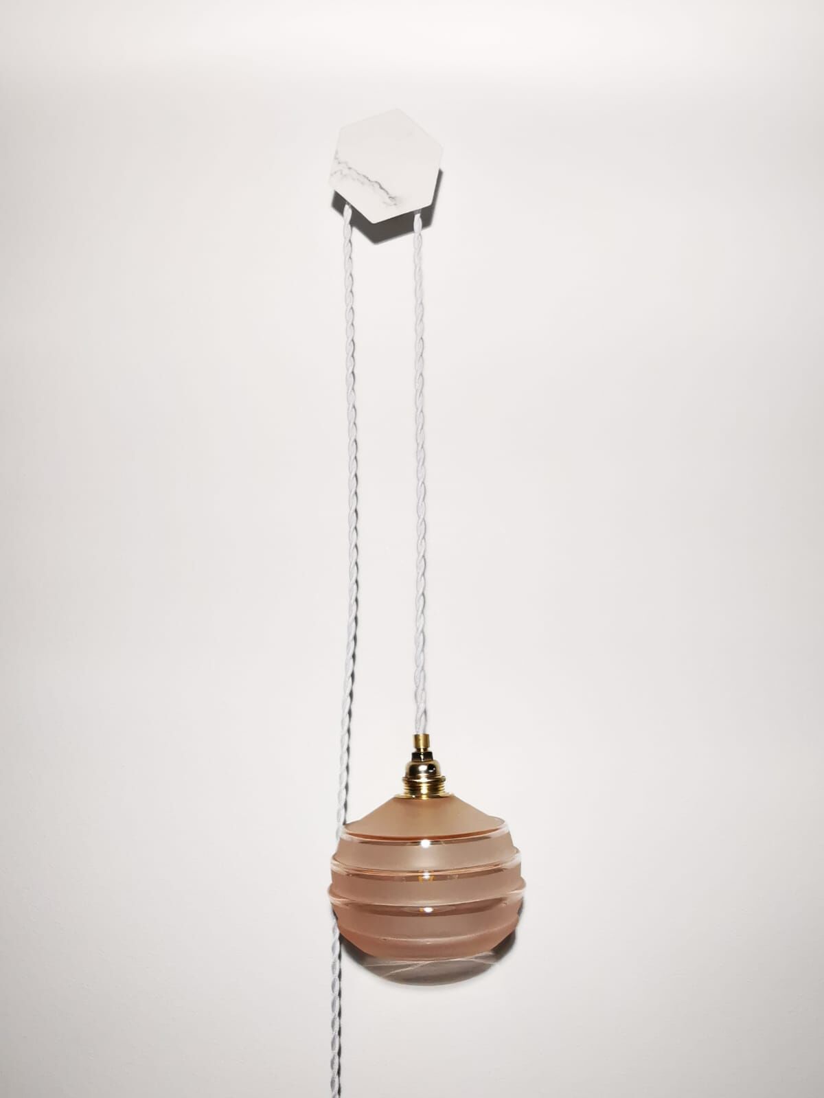 Pink polished glass walker lamp