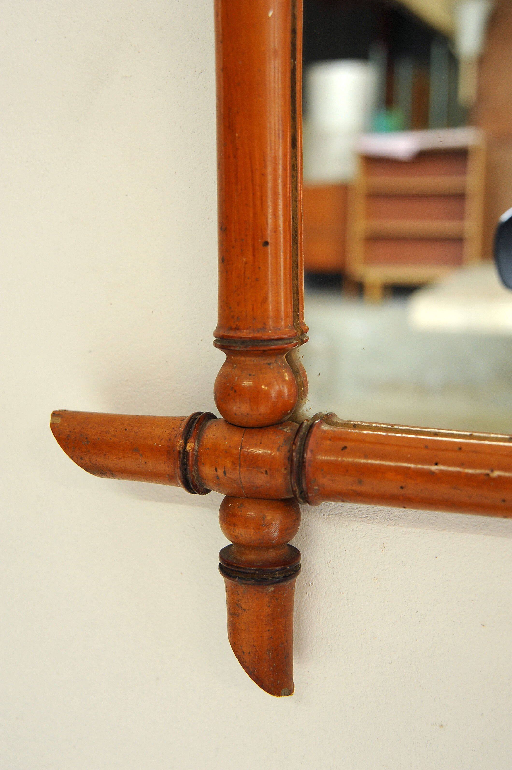 Pair of mirrors called carved wooden bamboo, France, circa 1930