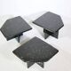 Postmodern marble nesting tables Italy, set of 3, 80s 90s