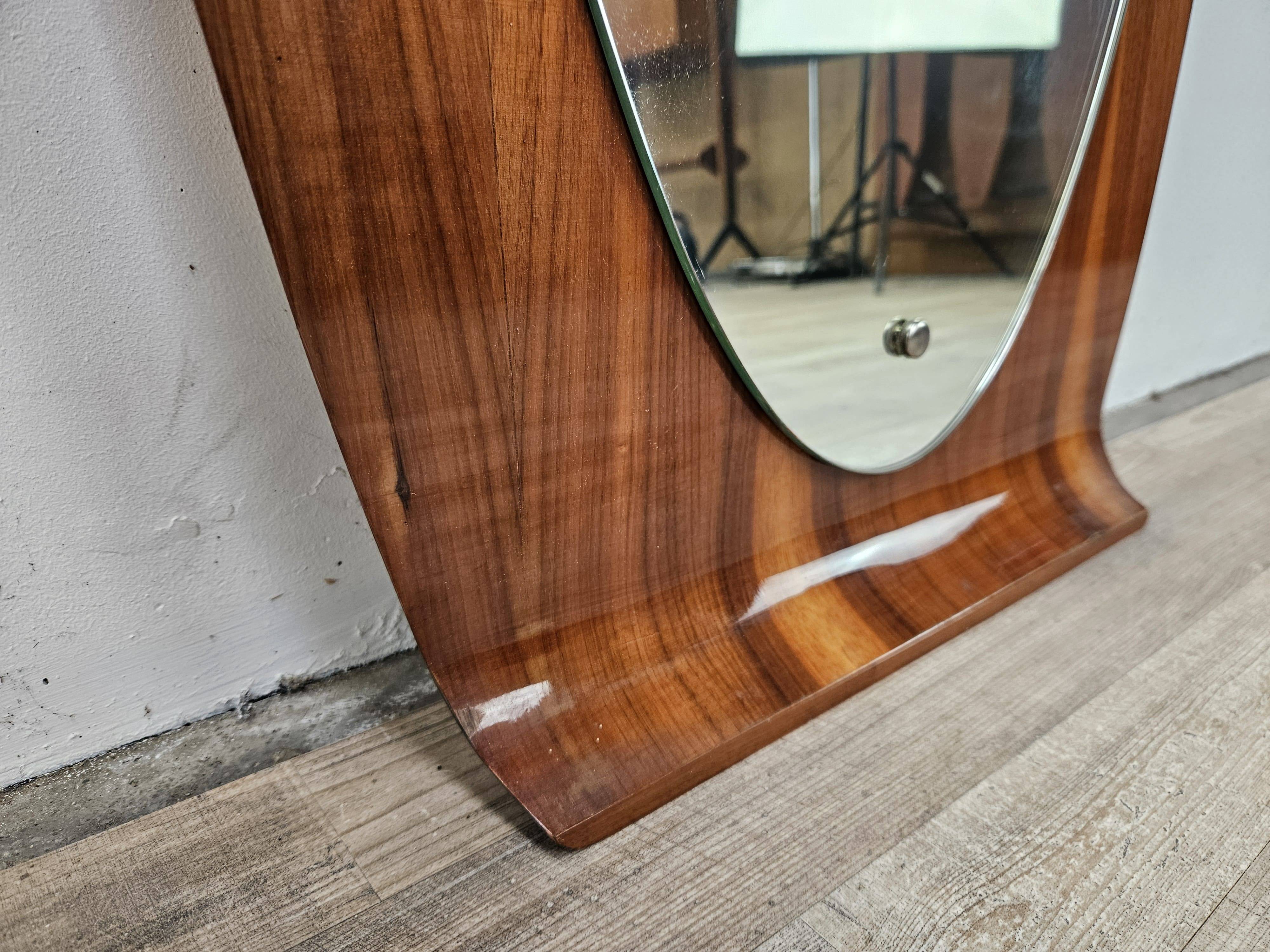 Curved plywood wall mirror by Campo e Graffi, 1960s