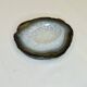 Vintage brown crystal agate slice tray agate ashtray 1960