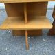 Asymmetrical Mid Century Modern bedside tables oak 1960
