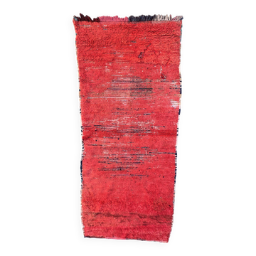 Tapis Marocain Beni M'Guild rouge - 225 x 104 cm