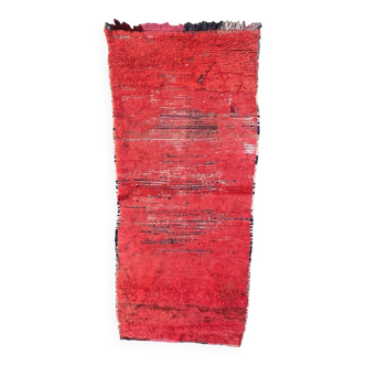 Tapis Marocain Beni M'Guild rouge - 225 x 104 cm