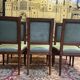 Set of 6 Louis XVI style chairs in green velvet