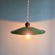 Industrial pendant light in green enamelled sheet metal, 1930s-40s