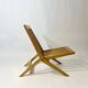 Vintage design solid wood scissor chairs from the 1970s