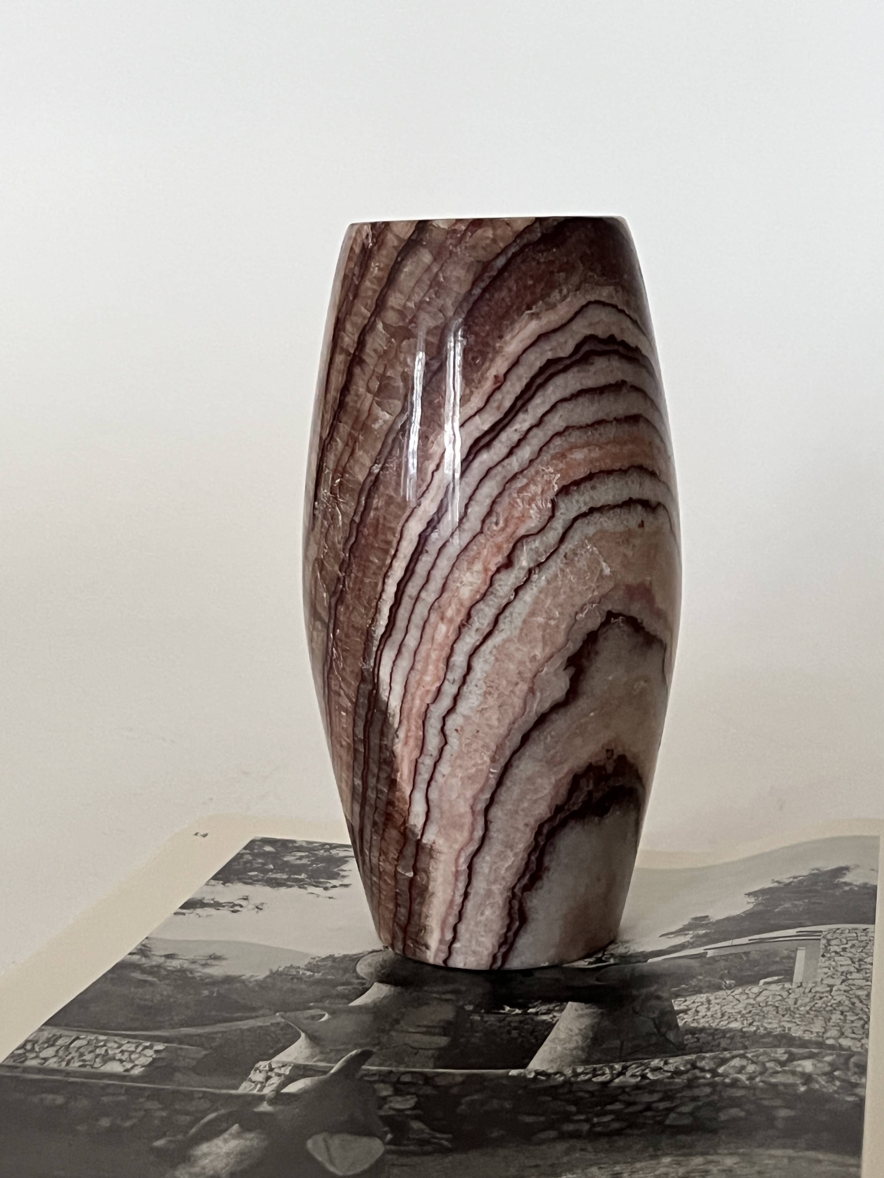 Genuine onyx marble vase, 1970 design