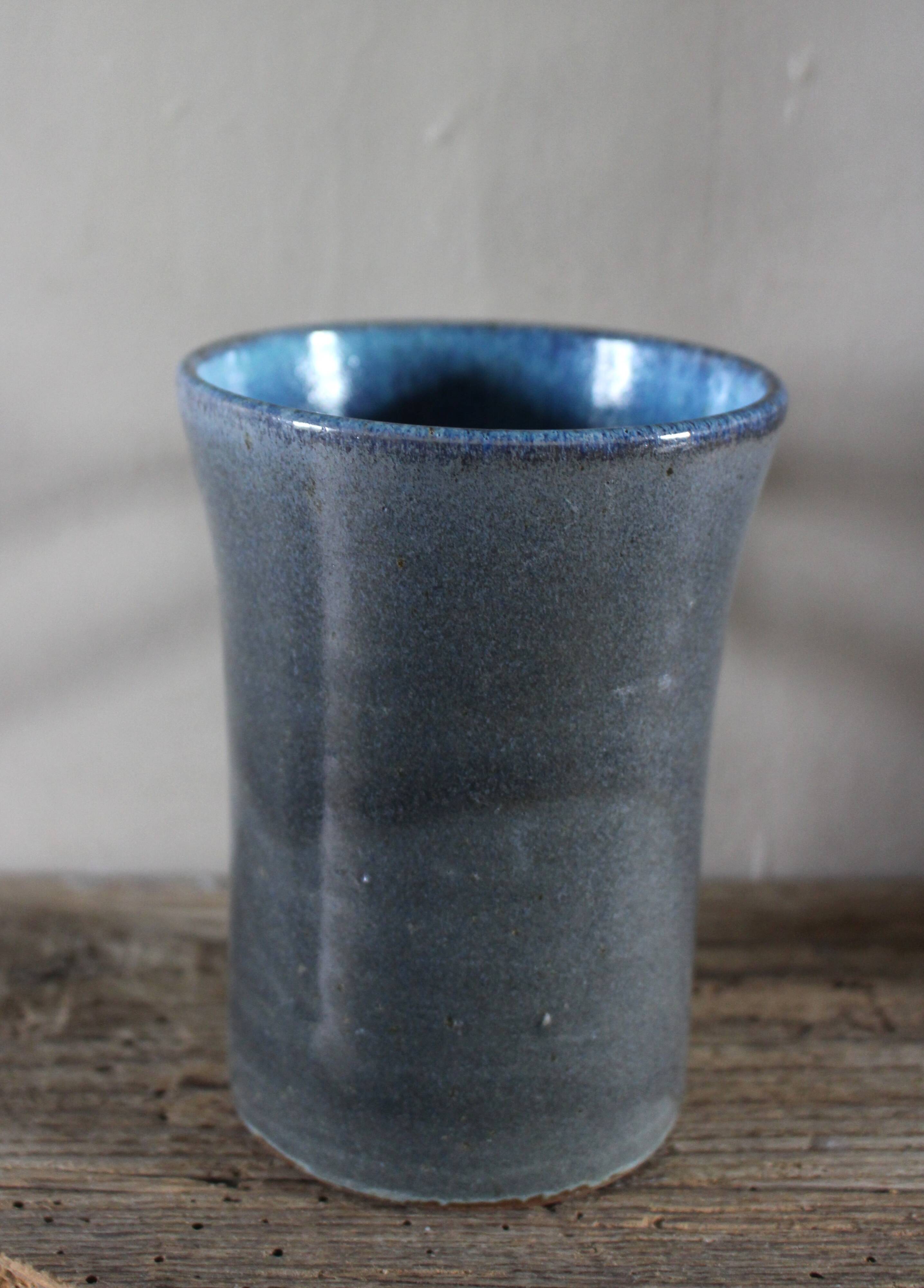 Blue grey mug artisan pottery
