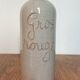 Large stoneware wine carafe with cork stopper